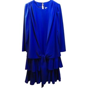 TF Vintage 90s swing dress. Ruffled bottom dark blue size 12